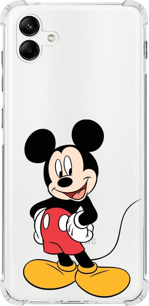 Samsung Galaxy A04 Köşe Korumalı Antişok Kapak Mickey Mouse Tasarımlı Şeffaf Kılıf