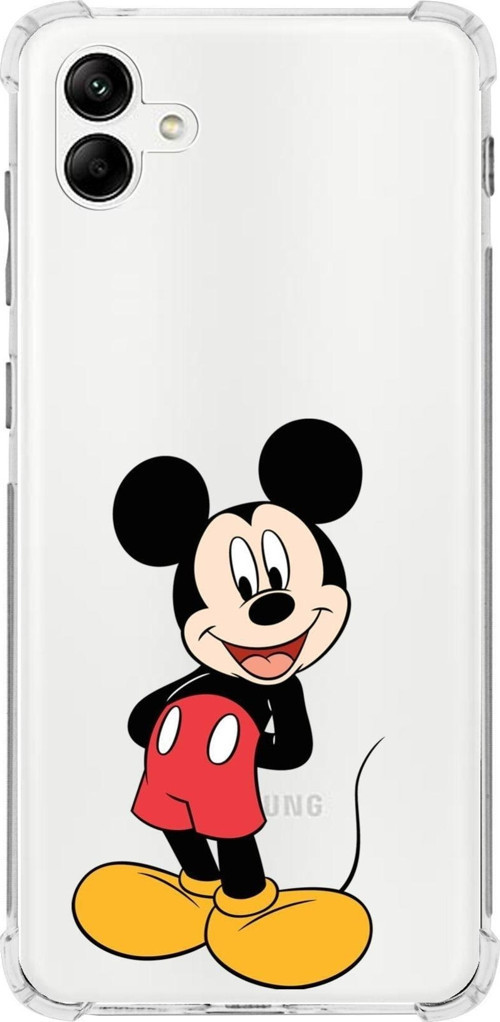 Samsung Galaxy A04 Köşe Korumalı Antişok Kapak Mickey Mouse Tasarımlı Şeffaf Kılıf