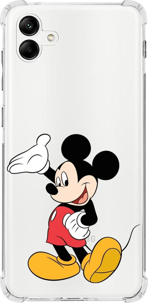 Samsung Galaxy A04 Köşe Korumalı Antişok Kapak Mickey Mouse Tasarımlı Şeffaf Kılıf
