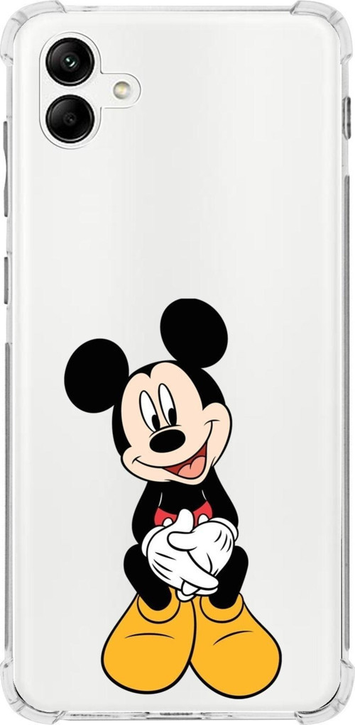 Samsung Galaxy A04 Köşe Korumalı Antişok Kapak Mickey Mouse Tasarımlı Şeffaf Kılıf