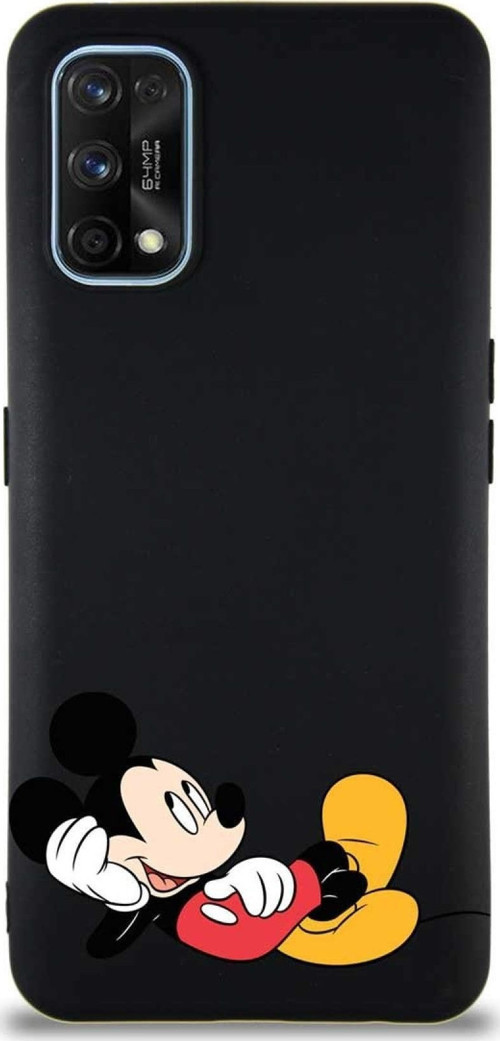 Realme 7 Pro Soft Premier Kapak Mickey Mouse-F Tasarımlı Silikon Kılıf - Siyah