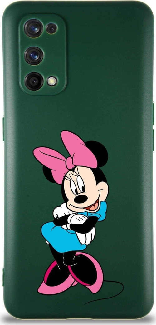 Realme 7 Pro Soft Premier Kapak Minnie Mouse-D Tasarımlı Silikon Kılıf - Yeşil