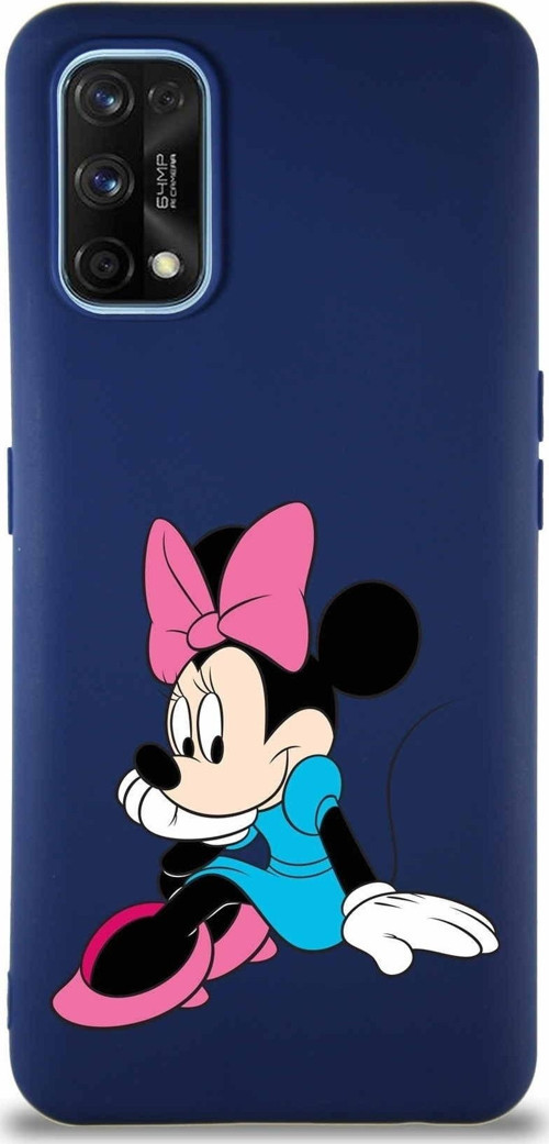Realme 7 Pro Soft Premier Kapak Minnie Mouse-E Tasarımlı Silikon Kılıf - Lacivert