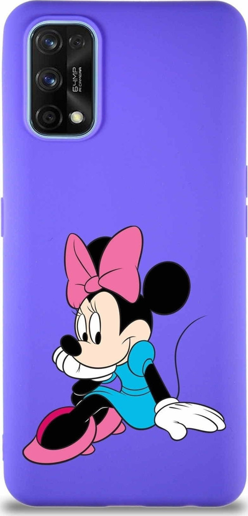Realme 7 Pro Soft Premier Kapak Minnie Mouse-E Tasarımlı Silikon Kılıf - Mor