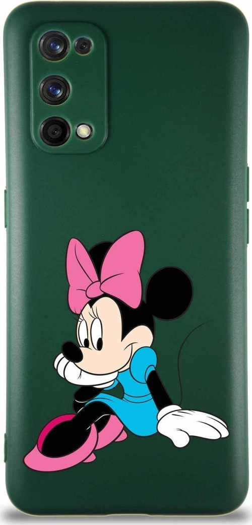 Realme 7 Pro Soft Premier Kapak Minnie Mouse-E Tasarımlı Silikon Kılıf - Yeşil