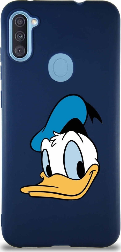 Samsung Galaxy A11 Soft Premier Kapak Donald Duck-B Tasarımlı Silikon Kılıf - Lacivert