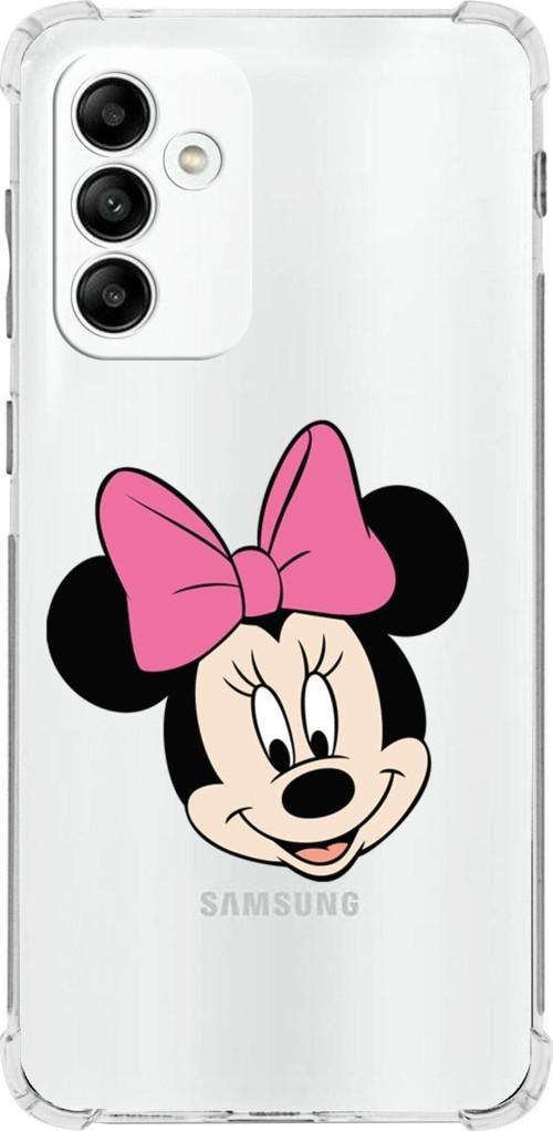 Samsung Galaxy A04S Köşe Korumalı Antişok Kapak Minnie Mouse Tasarımlı Şeffaf Kılıf