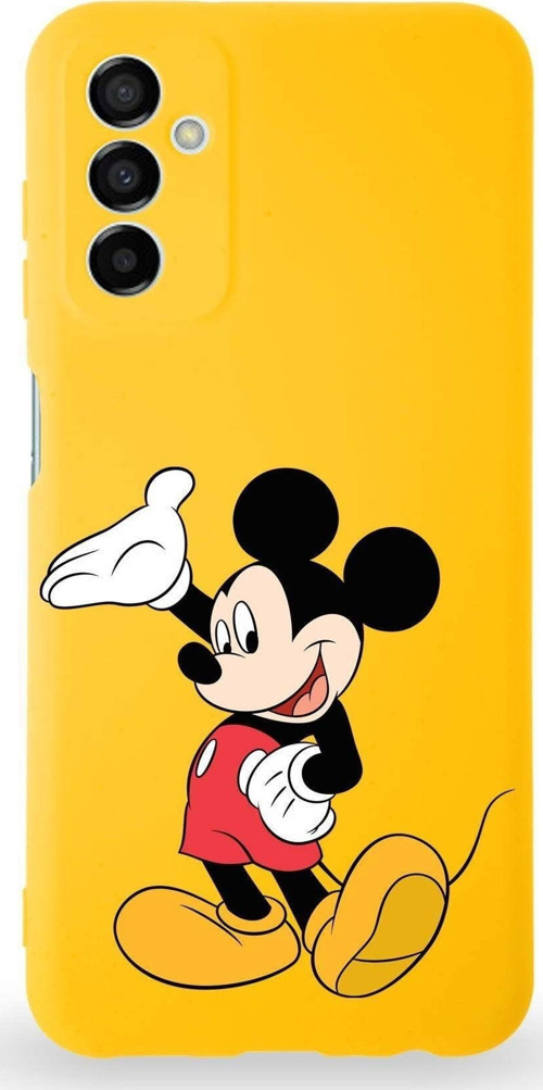 Samsung Galaxy A04S Uyumlu Lansman Kılıf Altı Kapalı Içi Kadife Mickey Mouse-C Tasarımlı Kapak