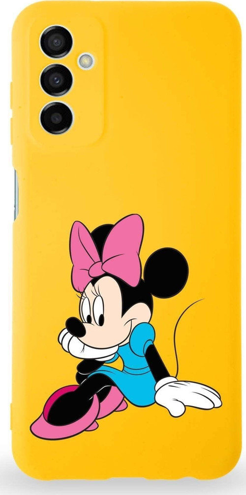 Samsung Galaxy A04S Uyumlu Lansman Kılıf Altı Kapalı Içi Kadife Minnie Mouse-E Tasarımlı Kapak