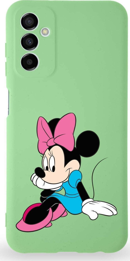 Samsung Galaxy A04S Uyumlu Lansman Kılıf Altı Kapalı Içi Kadife Minnie Mouse-E Tasarımlı Kapak