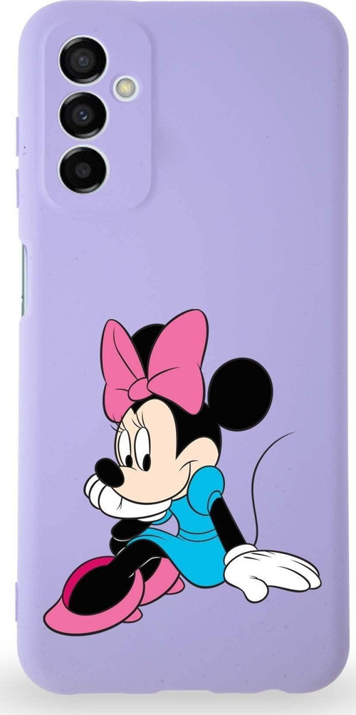 Samsung Galaxy A04S Uyumlu Lansman Kılıf Altı Kapalı Içi Kadife Minnie Mouse-E Tasarımlı Kapak