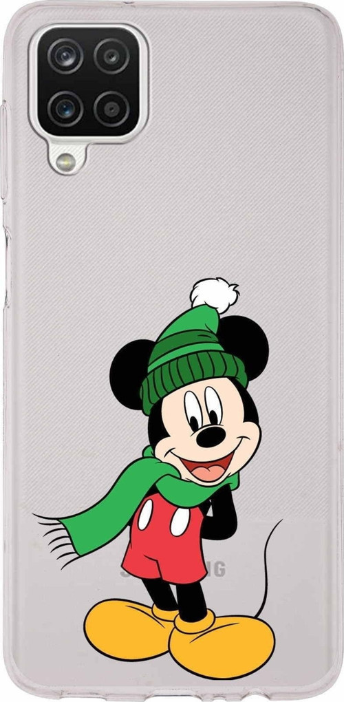 Samsung Galaxy A12 Kapak Mickey Mouse Tasarımlı Şeffaf Silikon Kılıf
