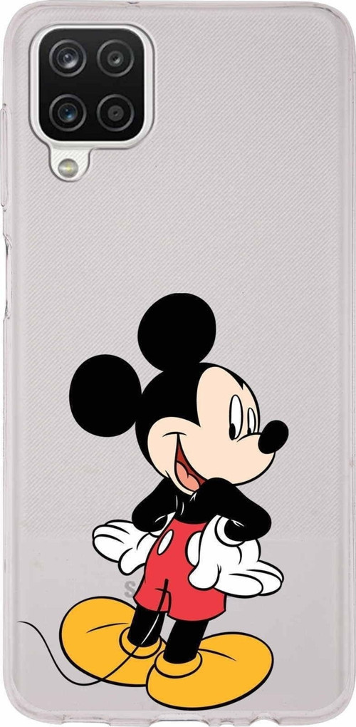 Samsung Galaxy A12 Kapak Mickey Mouse Tasarımlı Şeffaf Silikon Kılıf