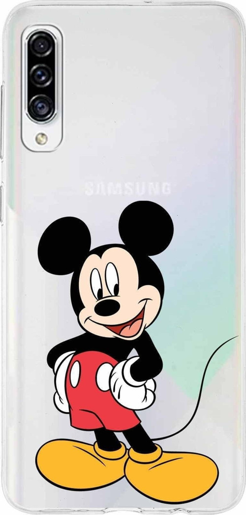 Samsung Galaxy A30S Kapak Mickey Mouse Tasarımlı Şeffaf Silikon Kılıf