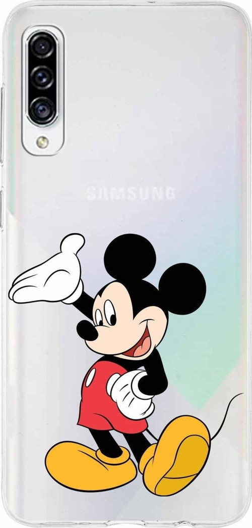 Samsung Galaxy A30S Kapak Mickey Mouse Tasarımlı Şeffaf Silikon Kılıf