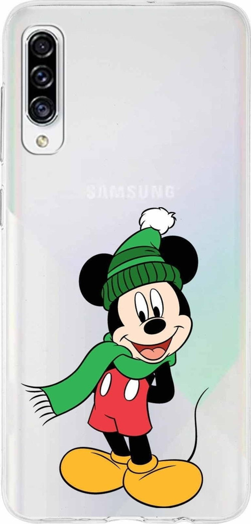 Samsung Galaxy A30S Kapak Mickey Mouse Tasarımlı Şeffaf Silikon Kılıf