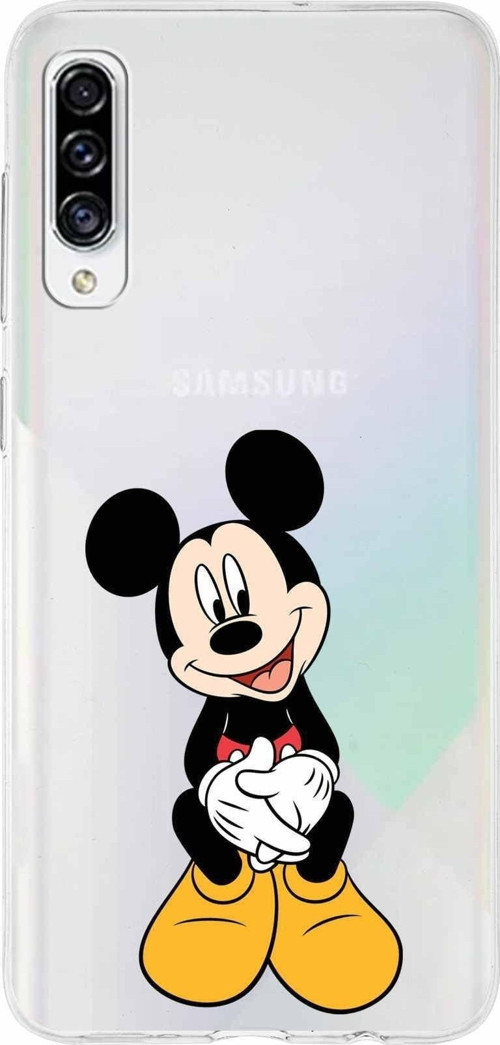 Samsung Galaxy A30S Kapak Mickey Mouse Tasarımlı Şeffaf Silikon Kılıf