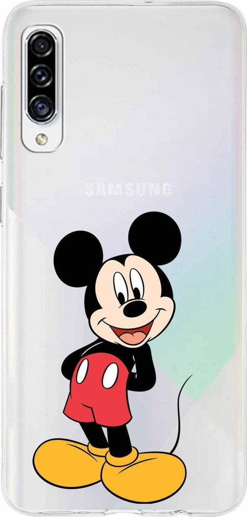 Samsung Galaxy A30S Kapak Mickey Mouse Tasarımlı Şeffaf Silikon Kılıf