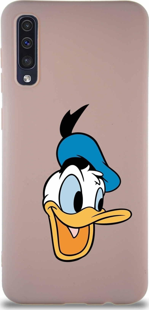 Samsung Galaxy A30S Soft Premier Kapak Donald Duck-A Tasarımlı Silikon Kılıf - Pudra