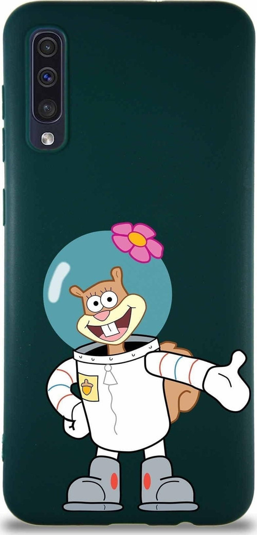 Samsung Galaxy A50 Soft Premier Kapak Sandy Tasarımlı Silikon Kılıf - Yeşil