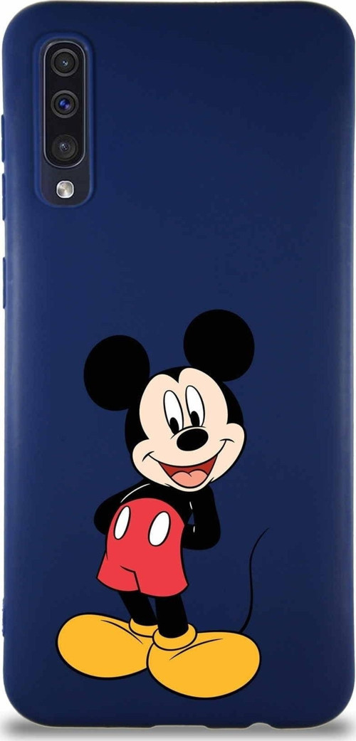 Samsung Galaxy A30S Soft Premier Kapak Mickey Mouse-B Tasarımlı Silikon Kılıf - Lacivert