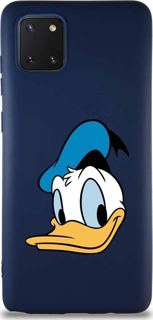 Samsung Galaxy A81 Soft Premier Kapak Donald Duck-B Tasarımlı Silikon Kılıf - Lacivert