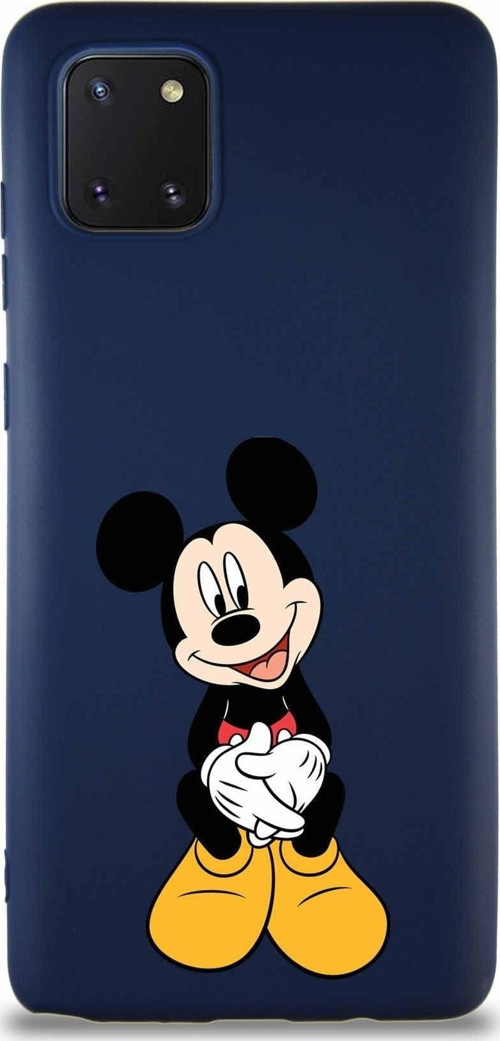 Samsung Galaxy A81 Soft Premier Kapak Mickey Mouse-A Tasarımlı Silikon Kılıf - Lacivert