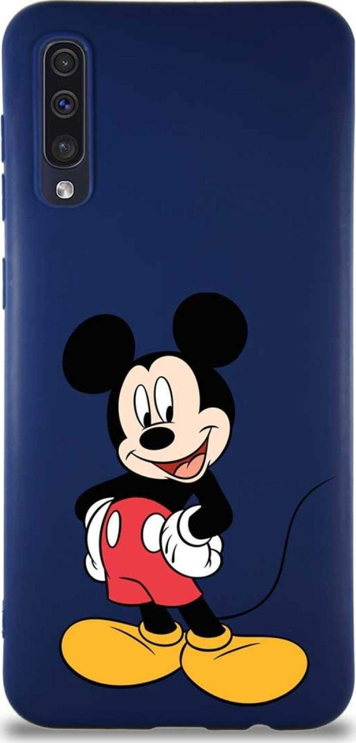 Samsung Galaxy A30S Soft Premier Kapak Mickey Mouse-E Tasarımlı Silikon Kılıf - Lacivert