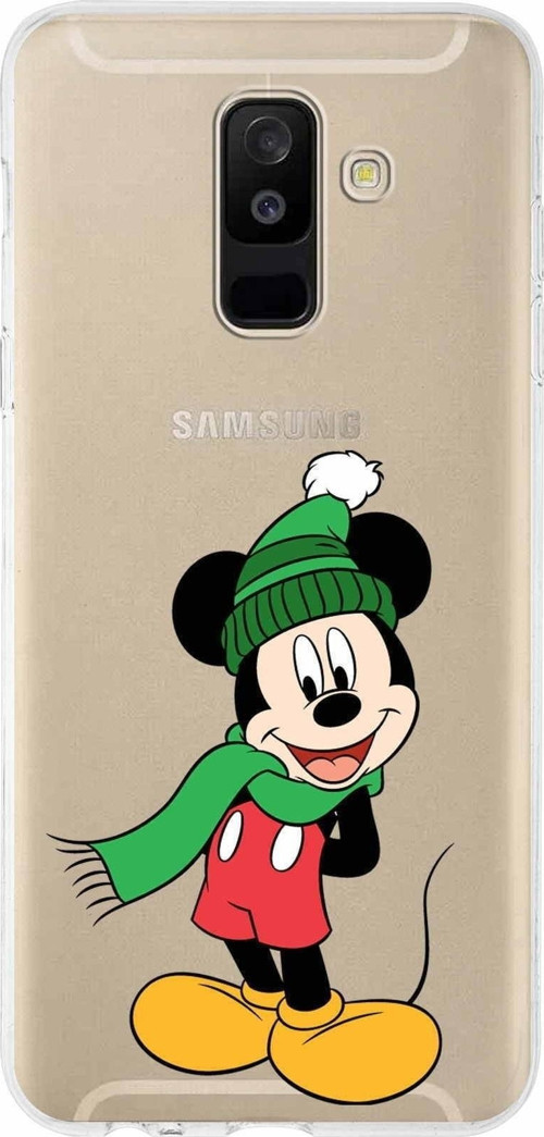 Samsung Galaxy A6 Plus (2018) Kapak Mickey Mouse Tasarımlı Şeffaf Silikon Kılıf