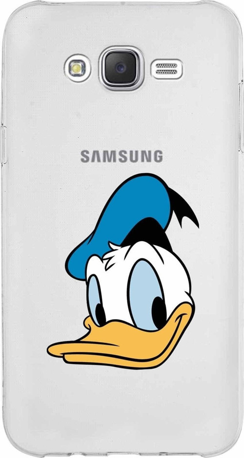 Samsung Galaxy J7 Core Kapak Donald Duck Tasarımlı Şeffaf Silikon Kılıf