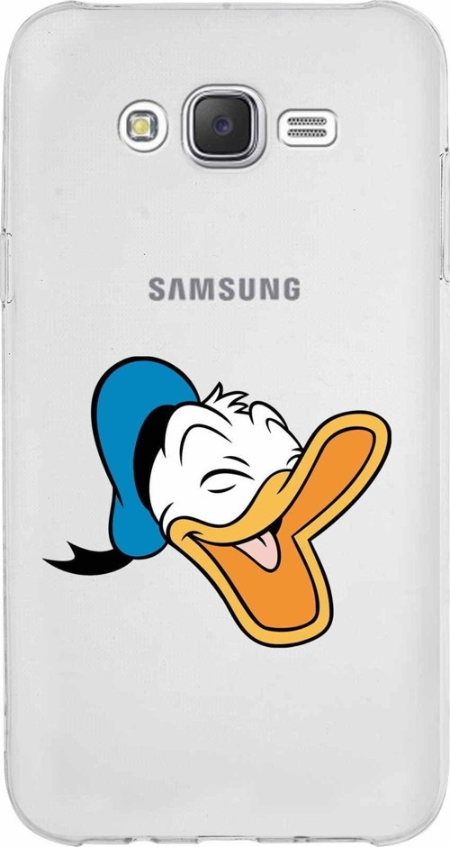 Samsung Galaxy J7 Core Kapak Donald Duck Tasarımlı Şeffaf Silikon Kılıf