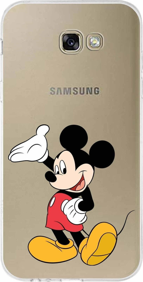 Samsung Galaxy A7 (2017) Kapak Mickey Mouse Tasarımlı Şeffaf Silikon Kılıf