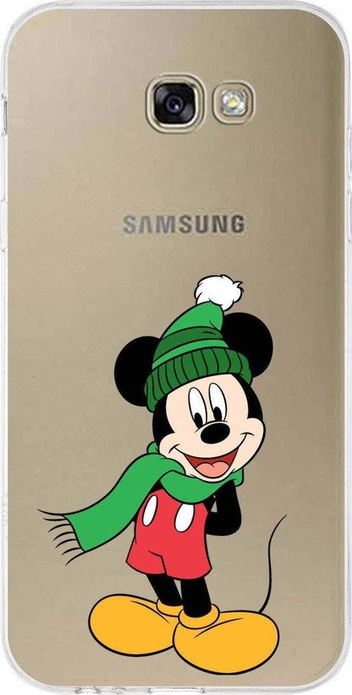 Samsung Galaxy A7 (2017) Kapak Mickey Mouse Tasarımlı Şeffaf Silikon Kılıf
