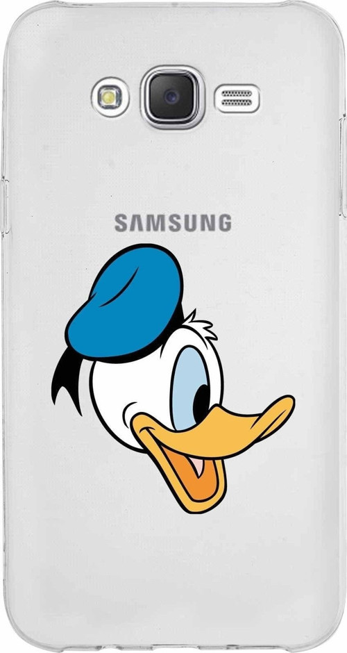 Samsung Galaxy J7 Core Kapak Donald Duck Tasarımlı Şeffaf Silikon Kılıf