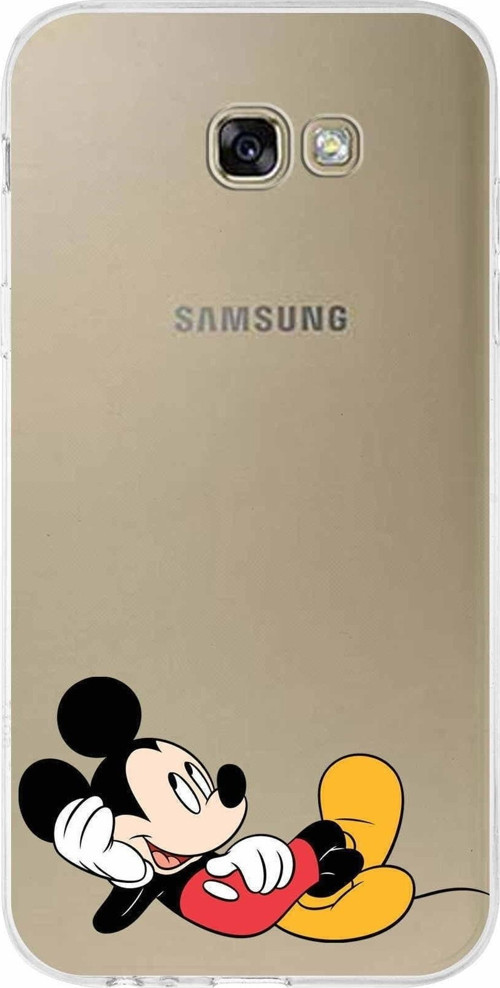 Samsung Galaxy A7 (2017) Kapak Mickey Mouse Tasarımlı Şeffaf Silikon Kılıf