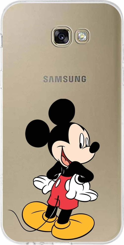 Samsung Galaxy A7 (2017) Kapak Mickey Mouse Tasarımlı Şeffaf Silikon Kılıf