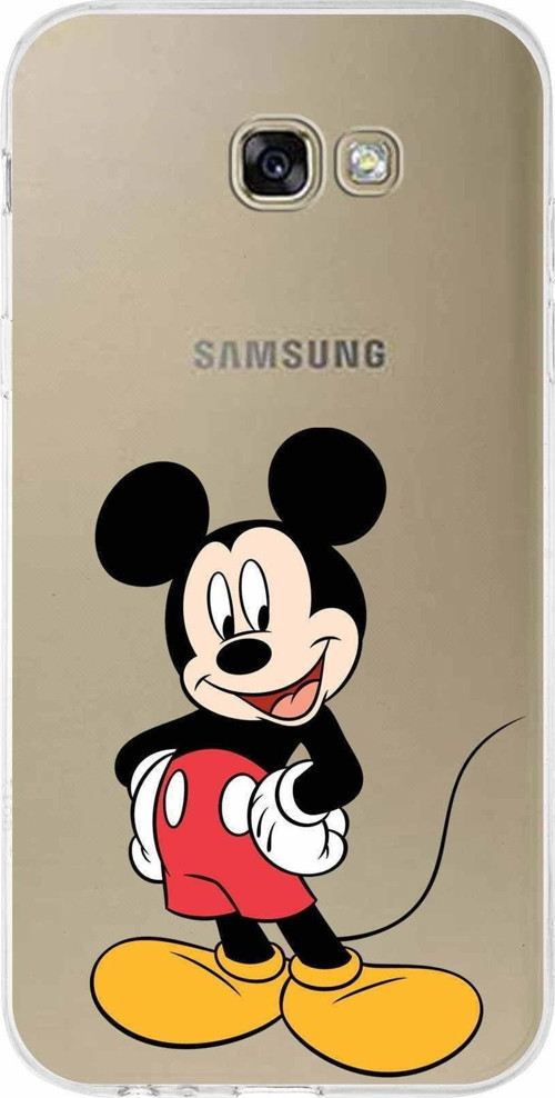 Samsung Galaxy A7 (2017) Kapak Mickey Mouse Tasarımlı Şeffaf Silikon Kılıf
