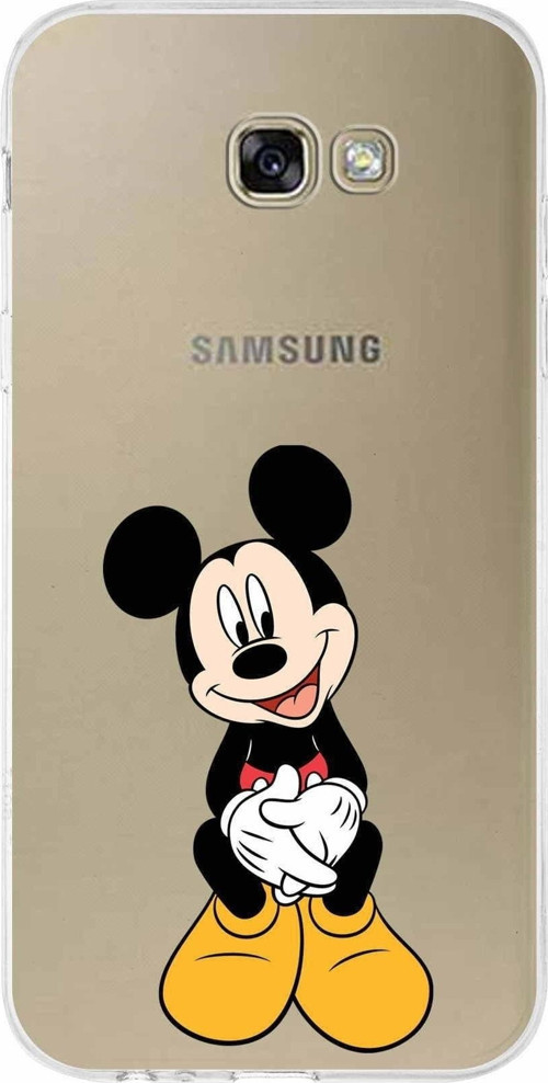 Samsung Galaxy A7 (2017) Kapak Mickey Mouse Tasarımlı Şeffaf Silikon Kılıf
