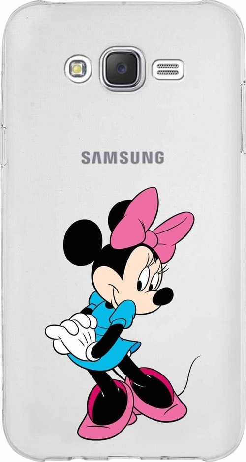 Samsung Galaxy J7 Core Kapak Minnie Mouse Tasarımlı Şeffaf Silikon Kılıf