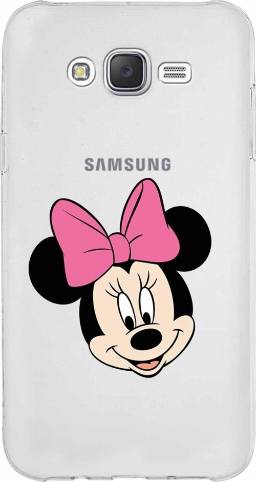 Samsung Galaxy J7 Core Kapak Minnie Mouse Tasarımlı Şeffaf Silikon Kılıf