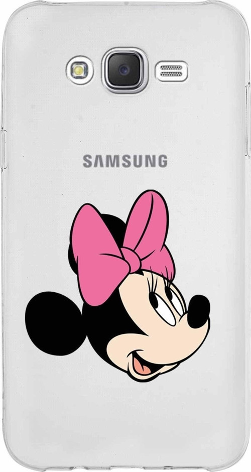 Samsung Galaxy J7 Core Kapak Minnie Mouse Tasarımlı Şeffaf Silikon Kılıf