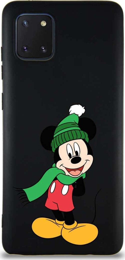 Samsung Galaxy A81 Soft Premier Kapak Mickey Mouse-G Tasarımlı Silikon Kılıf - Siyah