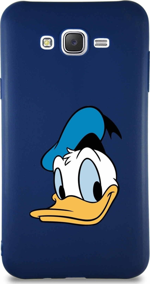 Samsung Galaxy J7 Core Soft Premier Kapak Donald Duck-B Tasarımlı Silikon Kılıf - Lacivert