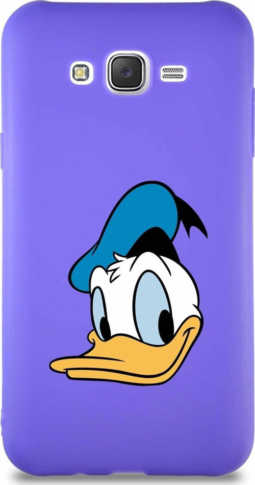 Samsung Galaxy J7 Core Soft Premier Kapak Donald Duck-B Tasarımlı Silikon Kılıf - Mor
