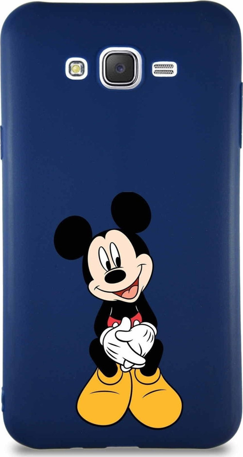 Samsung Galaxy J7 Core Soft Premier Kapak Mickey Mouse-A Tasarımlı Silikon Kılıf - Lacivert