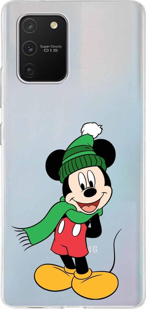 Samsung Galaxy A91 Kapak Mickey Mouse Tasarımlı Şeffaf Silikon Kılıf