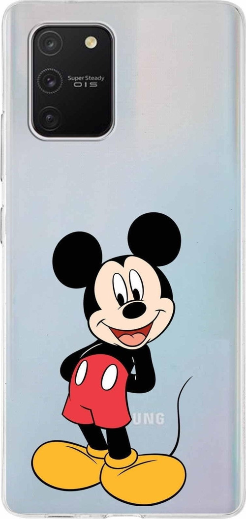 Samsung Galaxy A91 Kapak Mickey Mouse Tasarımlı Şeffaf Silikon Kılıf