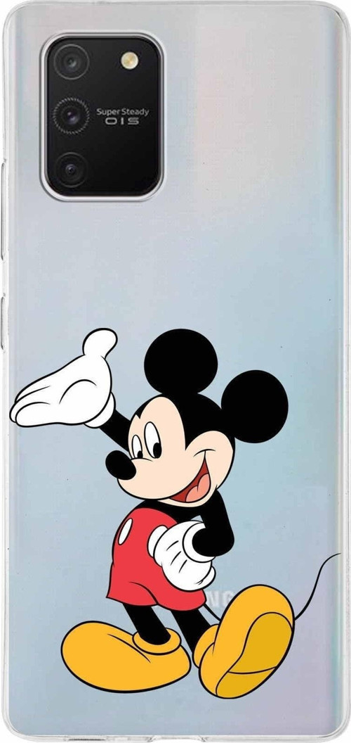 Samsung Galaxy A91 Kapak Mickey Mouse Tasarımlı Şeffaf Silikon Kılıf