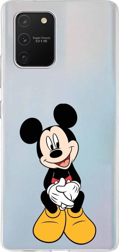 Samsung Galaxy A91 Kapak Mickey Mouse Tasarımlı Şeffaf Silikon Kılıf