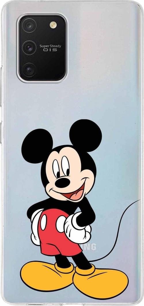 Samsung Galaxy A91 Kapak Mickey Mouse Tasarımlı Şeffaf Silikon Kılıf